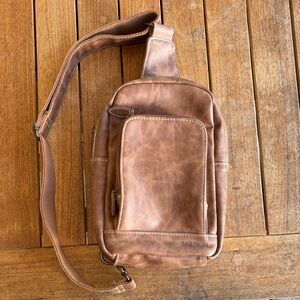 Nu Skin Brown Leather Sling Bag